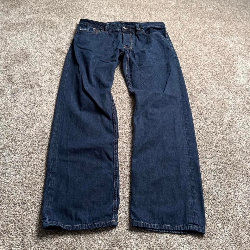 DIESEL INDIGO BLUE "LARKEE" RELAXED STRAIGHT DENIM